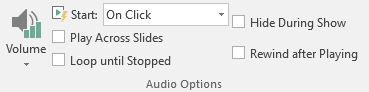 The Audio Options group