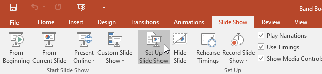 clicking Set Up Slide Show