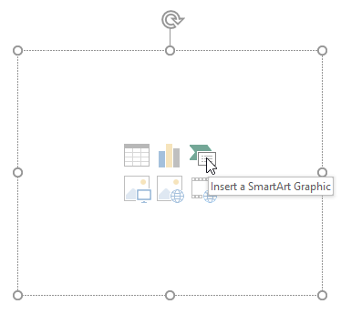 Inserting a SmartArt Graphic from a placeholder