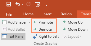 the Promote and Demote commands