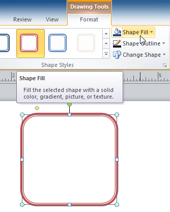 The Shape Fill drop-down command