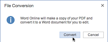 Screenshot of Word Online