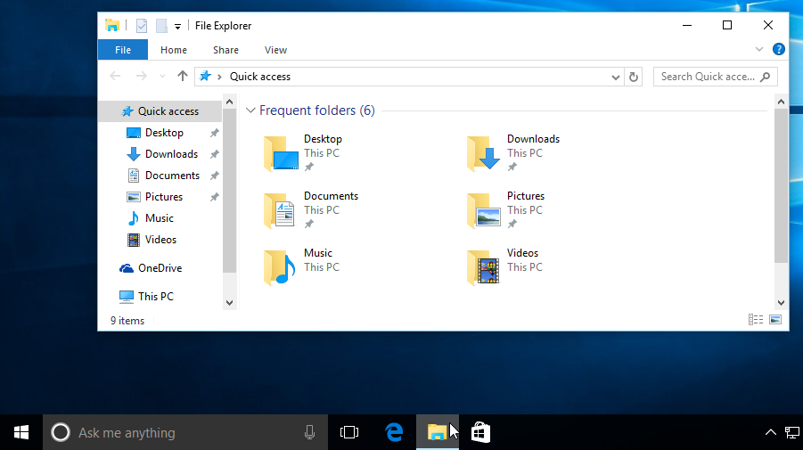 opening the File Explorer