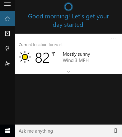 Using Cortana on Windows 10