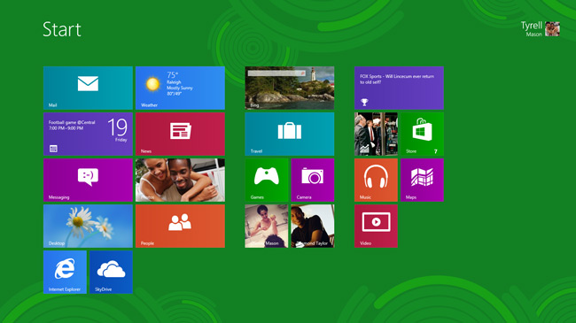 Screenshot of Windows 8