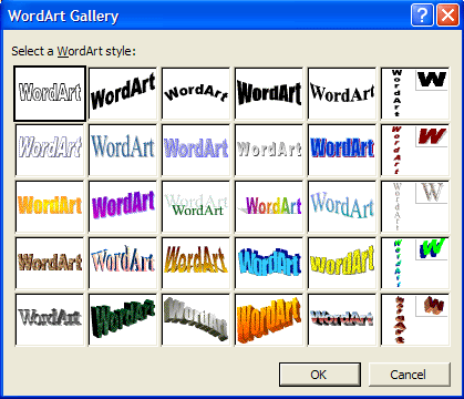 Word Art Dialog Box