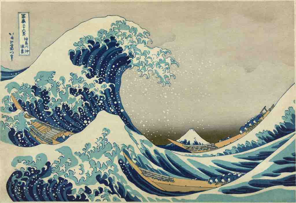 <em>The Great Wave off Kanagawa</em>, Hokusai's most famous print, the first in the series <em>Thirty-six Views of Mount Fuji</em>