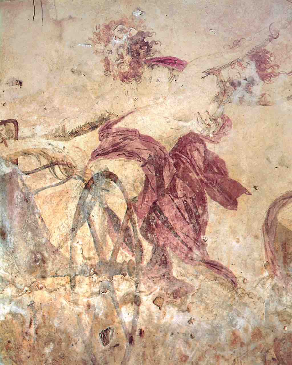 <em>Hades Abducting Persephone.</em> Wall painting. c. 4th c. BCE. Vergina, Greece.