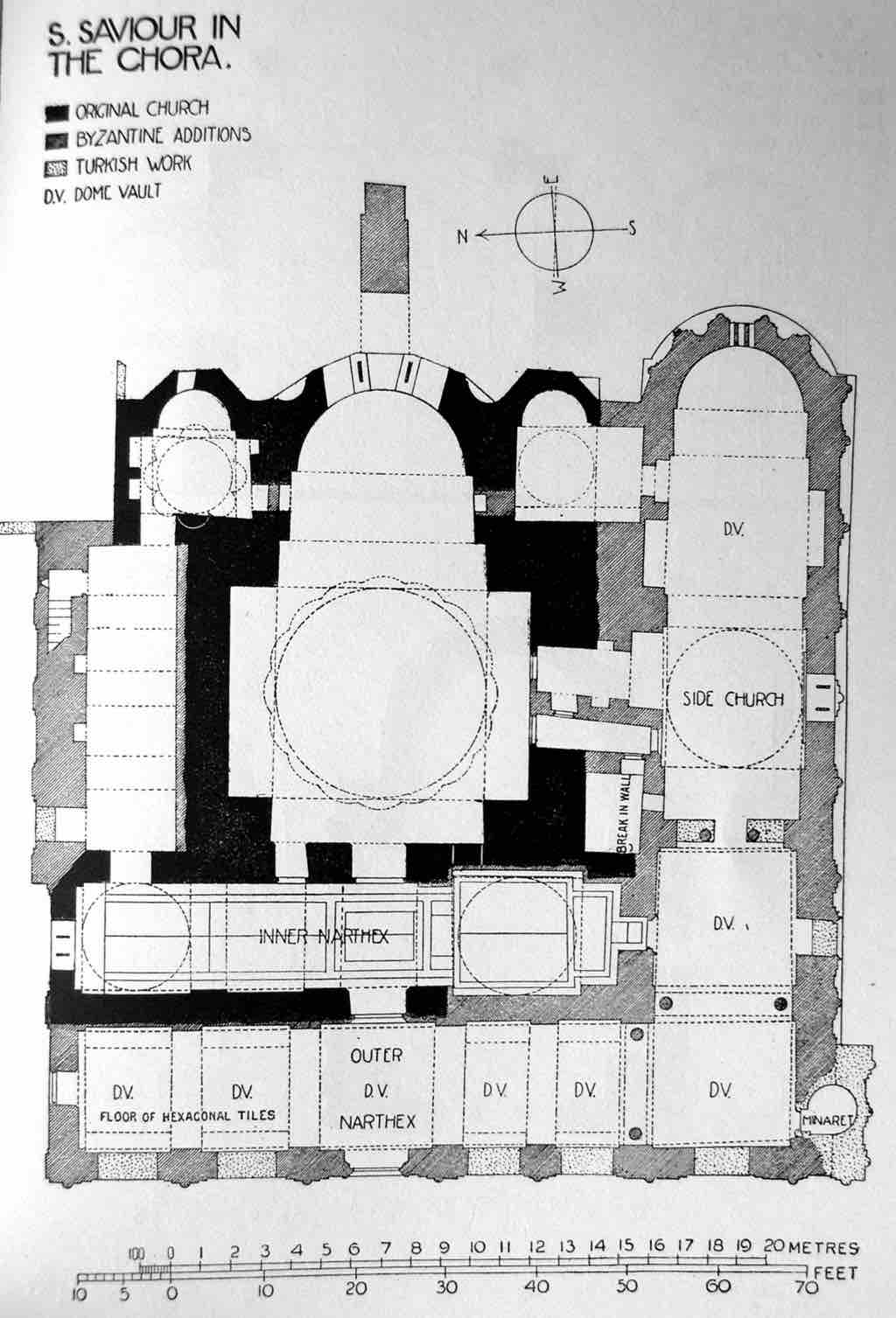 Ground plan of the Chora Church.