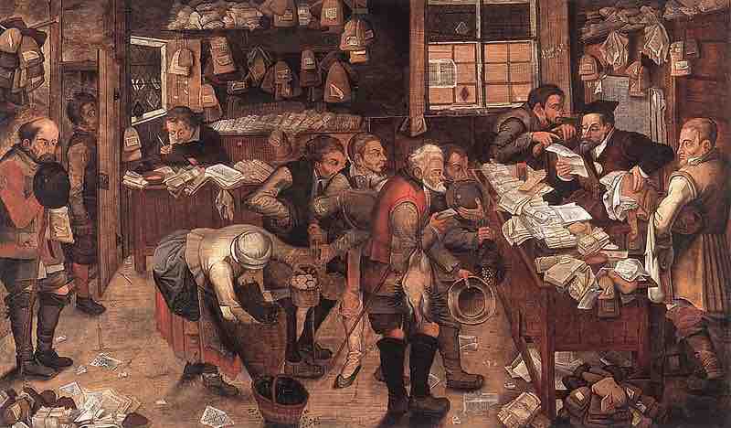<em>Village Lawyer</em> by Peter Brueghel