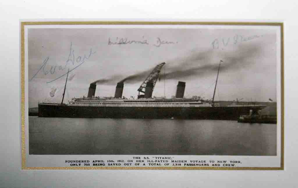 Autographed Postcard of the Titanic