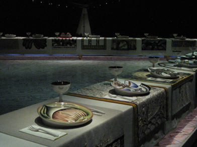Judy Chicago's installation "The Dinner Party" at the Brooklyn Museum of Art