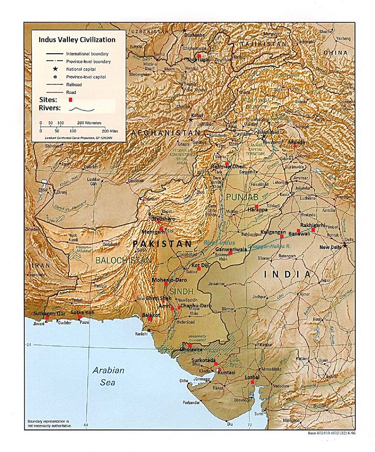Map of the Indus Valley Civilization