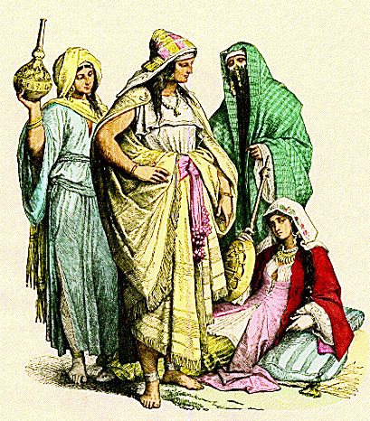 Depiction of the costumes of women in the 4th-6th centuries