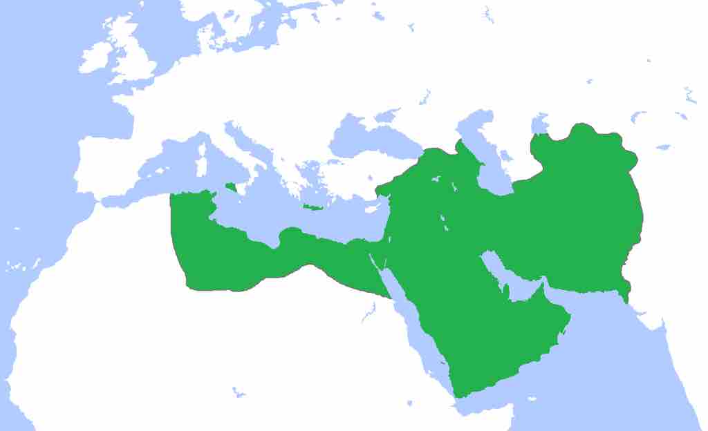 Map of the Abbasid Caliphate at its greatest extent, c. 850 CE