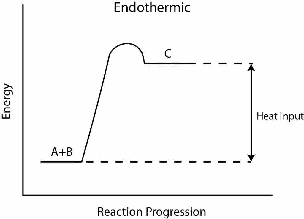 Activation energy in an endergonic reaction
