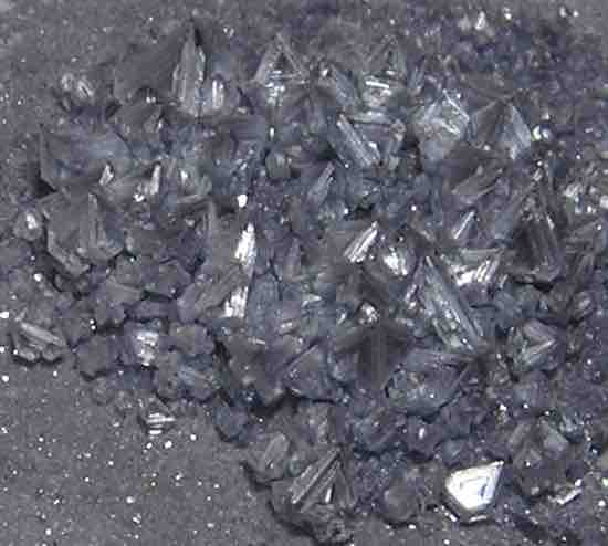 Crystals of silver chloride (AgCl)