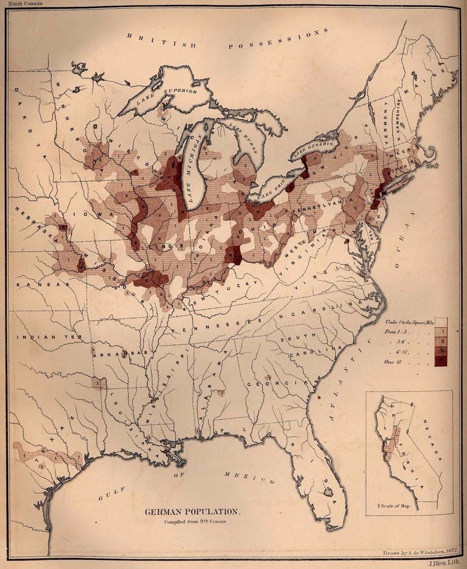 
German population in America, 1872


