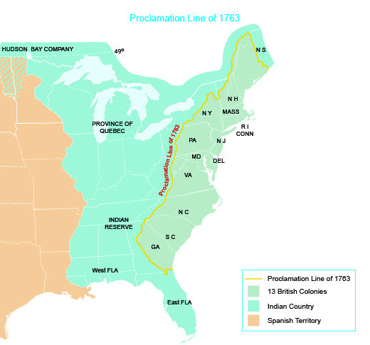 The British American colonies in 1763