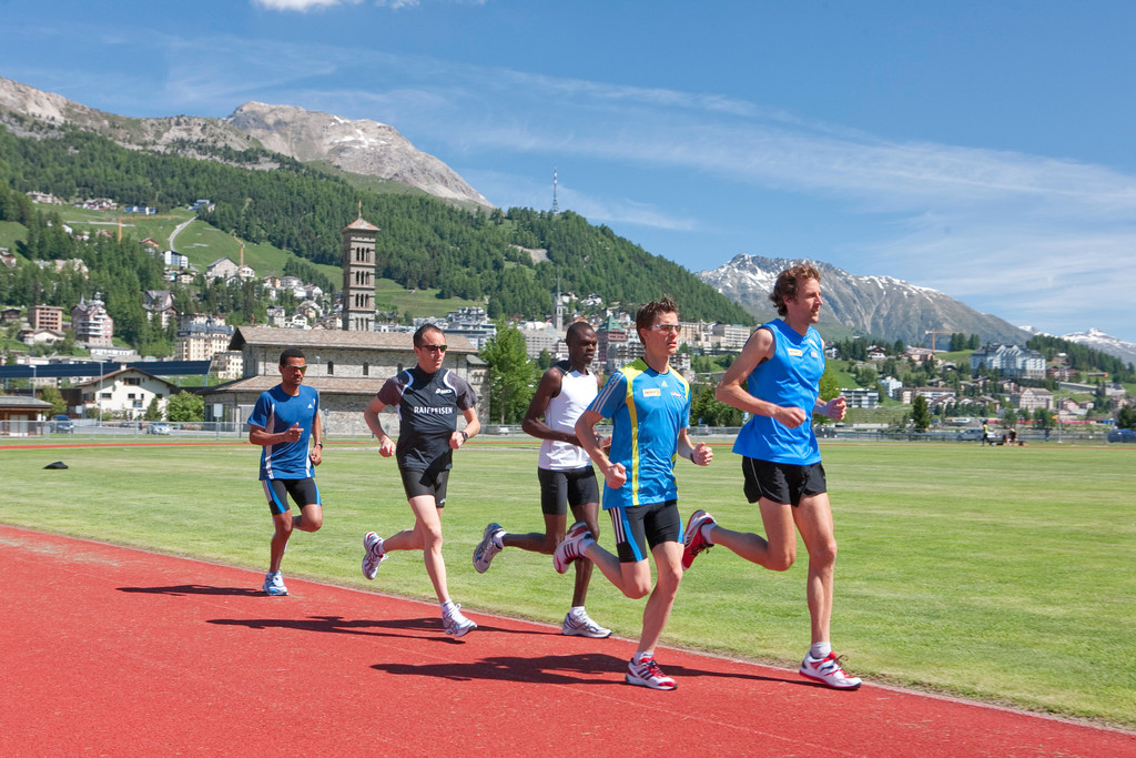 An athletic training camp in the Swiss Alps