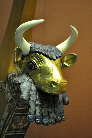 Bull's head from ceremonial lyre (c. 2600 BCE) 