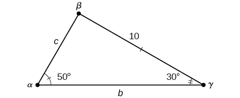 Oblique triangle with unknown sides and angles