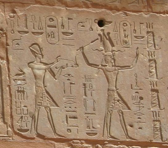 Hieroglyphs of Thutmose III and Hatshepsut