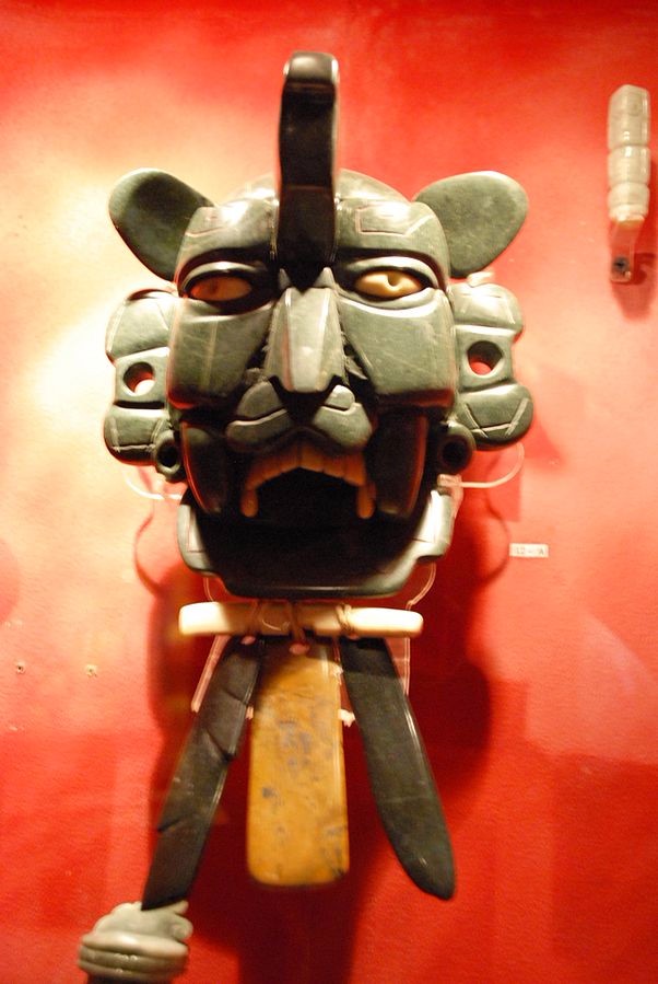Jade warrior mask from Monte Albán