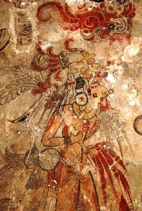 Painted mural at San Bartolo from around 100 BCE