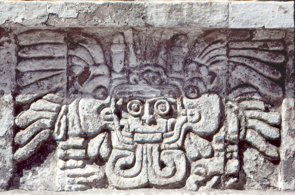 Stone carving of Quetzalcoatl