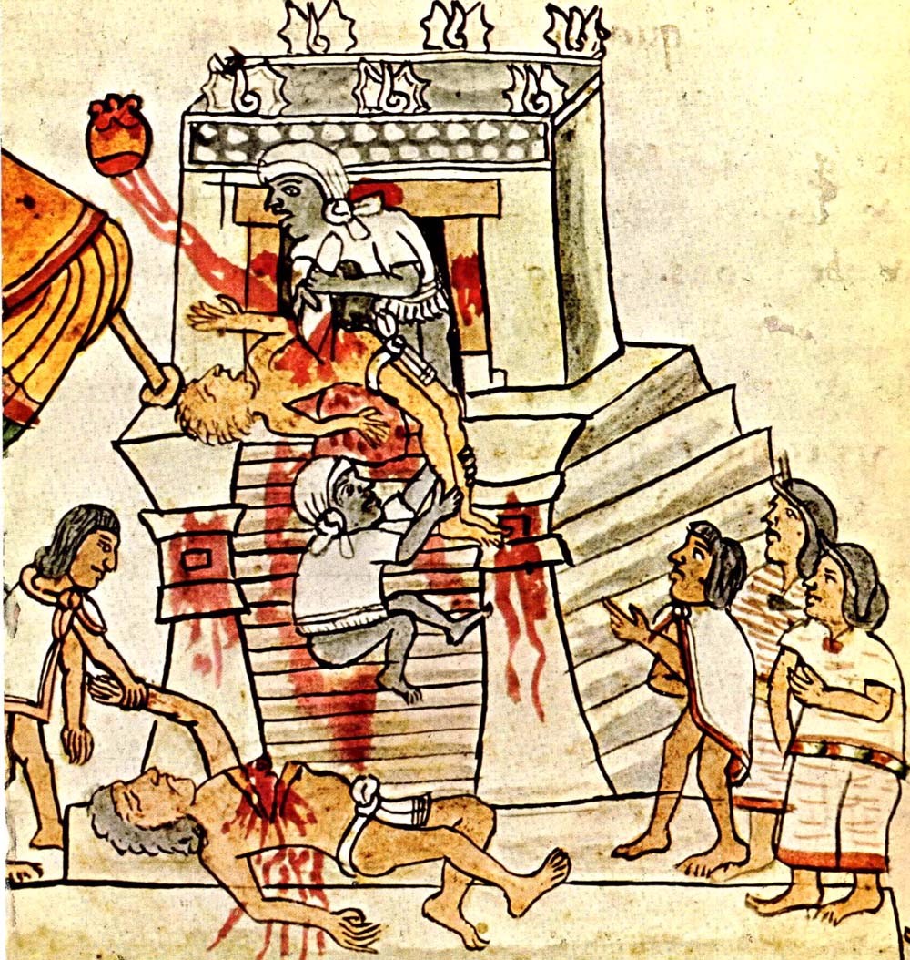 A depiction of human sacrifice in the Codex Magliabechiano