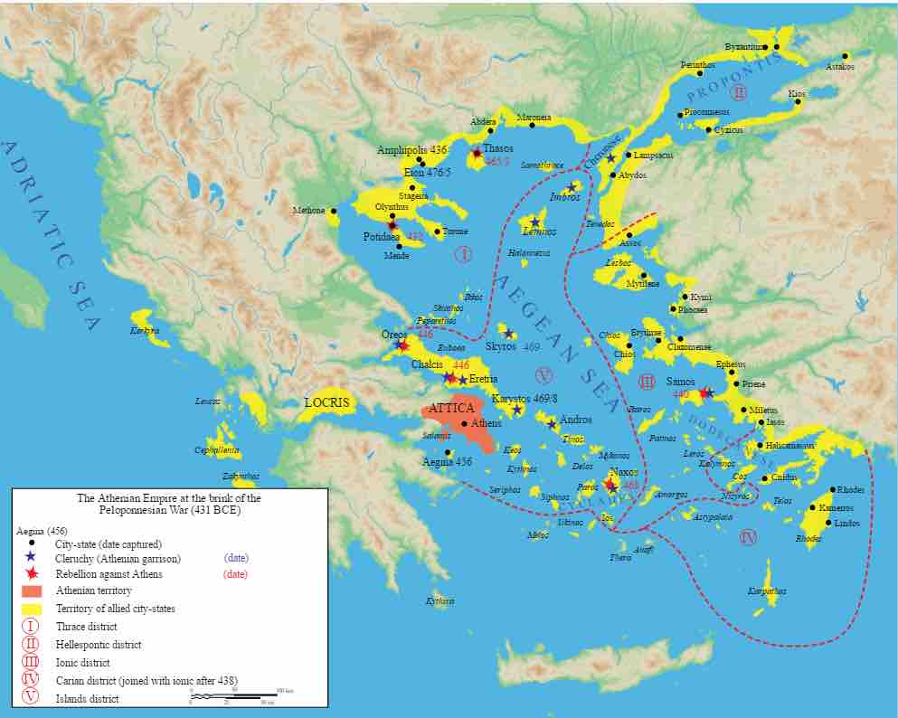 Map of the Athenian Empire c. 431 BCE
