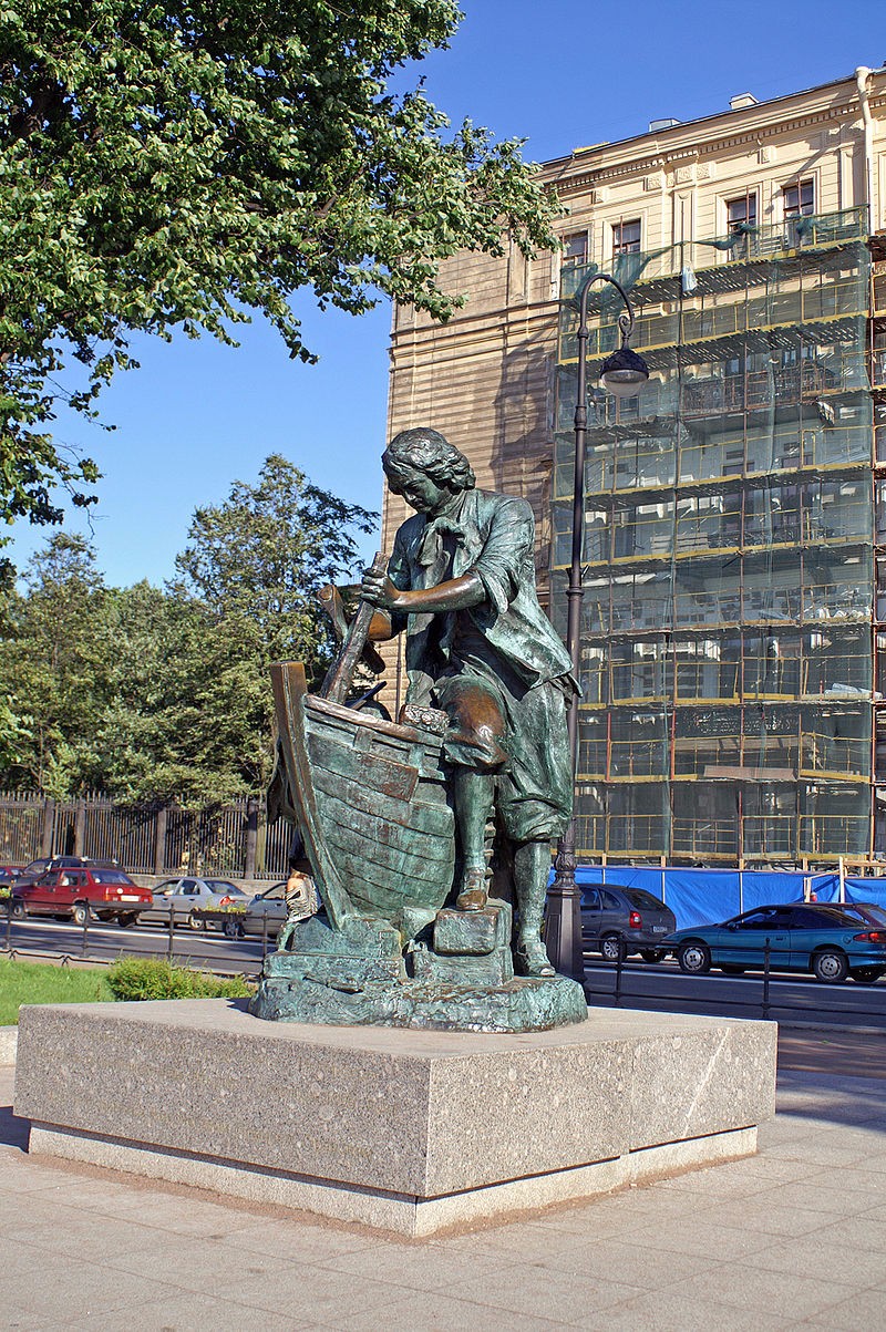 
A statue of Peter I working incognito at a Dutch wharf, St. Petersburg 

