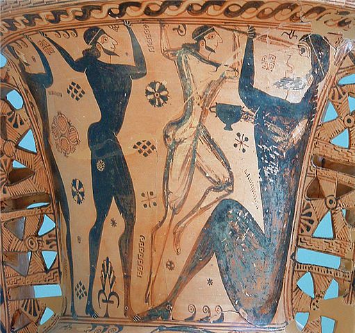 Polyphemos Painter,<em>The Blinding of Polyphemos</em>, c. 600 BCE.