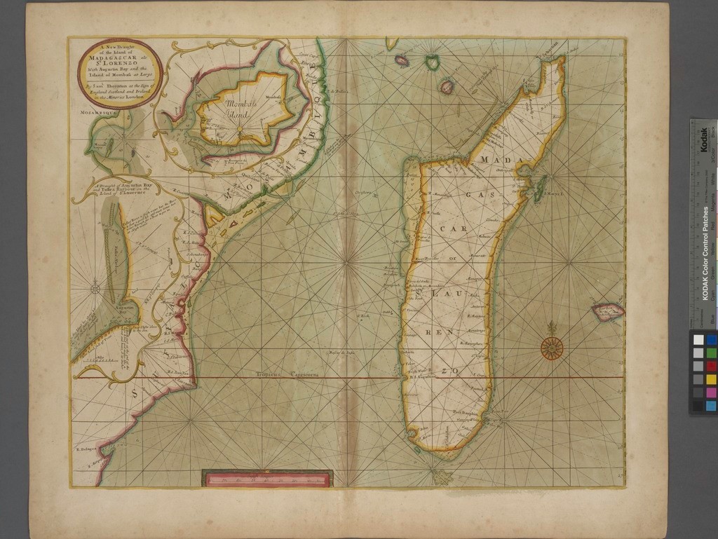 
Map of Madagascar and surrounding areas, c. 1702–1707

