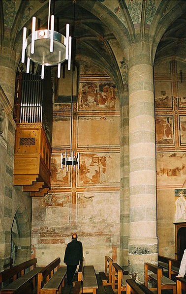 Fragments of Carolingian-era frescoes (early ninth century), St. John at Müstair