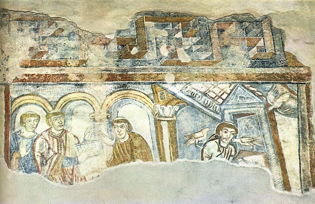 <em>Saint Gregory Disputing with Paulus Diaconus</em> (c. 825).
