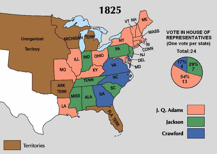 House of Representatives votes in the election of 1824
