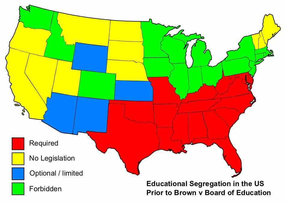 Education Segregation in the U.S. Prior to Brown v. Board of Education