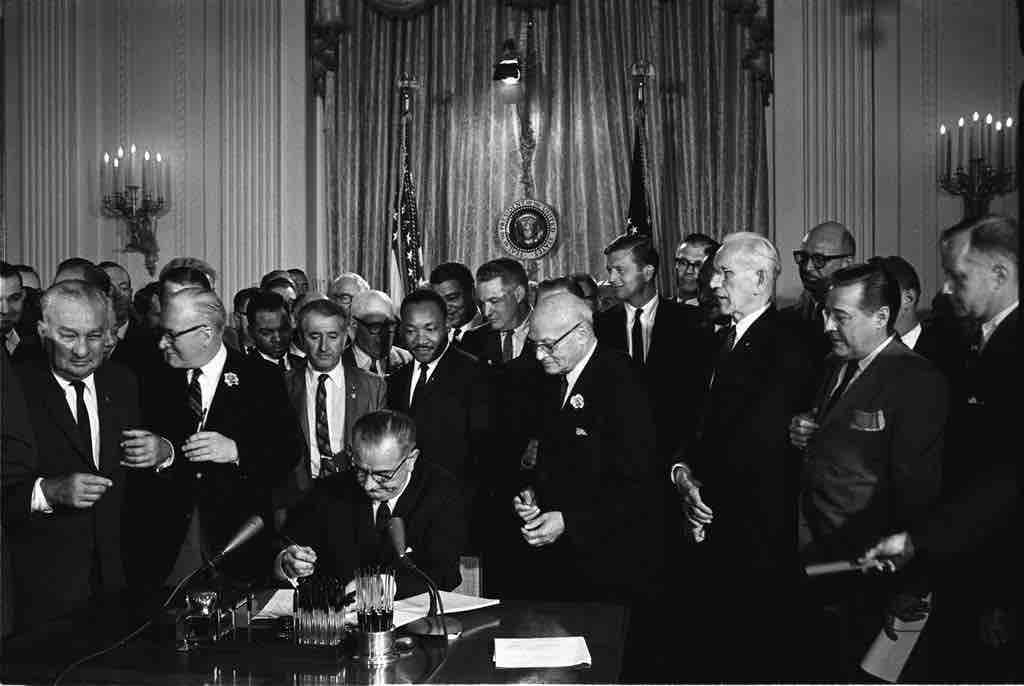 Lyndon Johnson Signing the Civil Rights Act, 1964