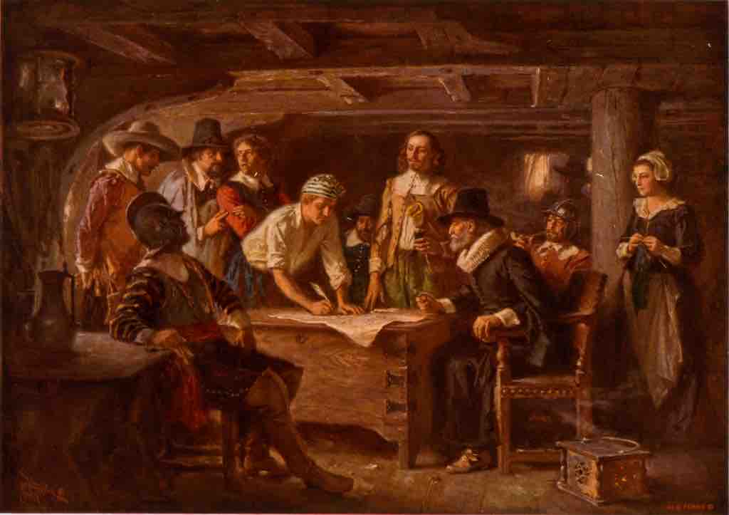 The Mayflower Compact, by Jean Leon Gerome Ferris