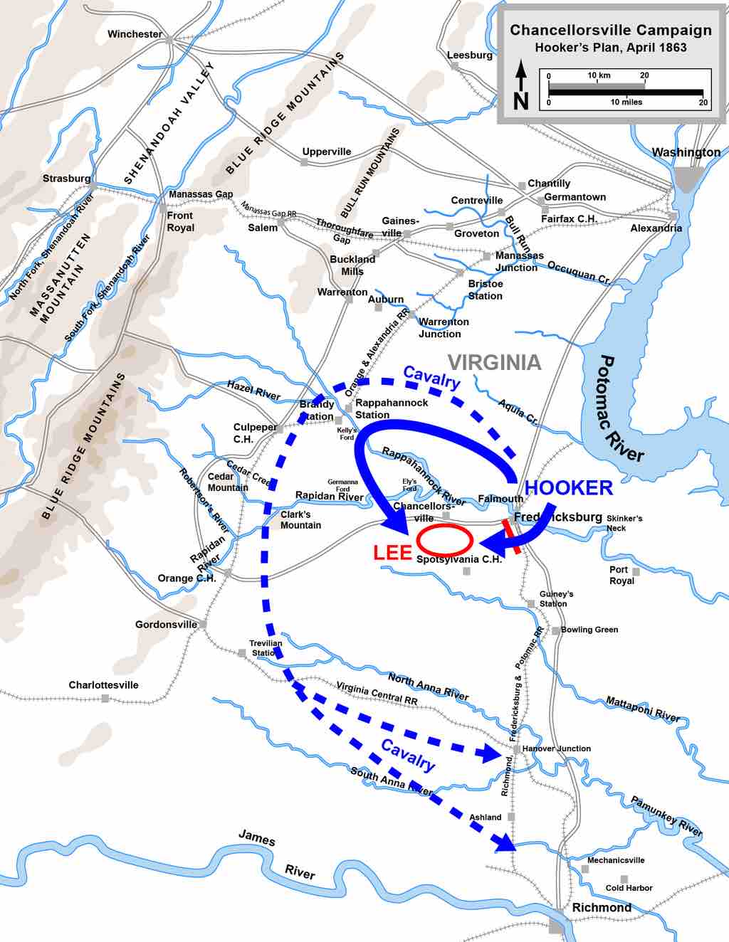 Hooker's plan for the Chancellorsville Campaign