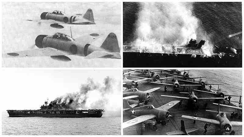 Collage of the Battle of Midway