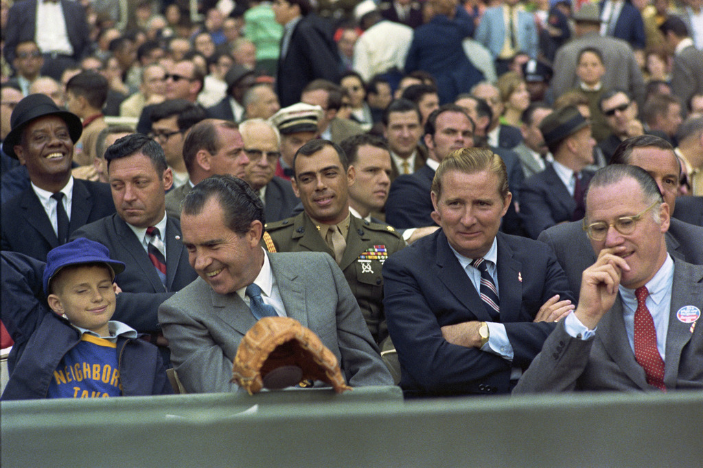 Richard Nixon at Opening Day of the Washington Senator's Baseball Season, 1969