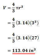 Using the formula for the volume of a sphere