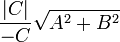 \frac{|C|}{-C}\sqrt{A^2 + B^2}