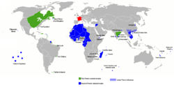 Global map of French colonial empire