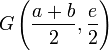 G\left(\frac{a+b}{2},\frac{e}{2}\right)