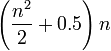 \left(\frac{n^2}{2}+ 0.5 \right) n