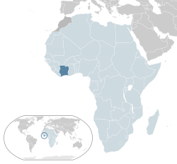 Location of  Ivory Coast  (dark blue)– in Africa  (light blue & dark grey)– in the African Union  (light blue)